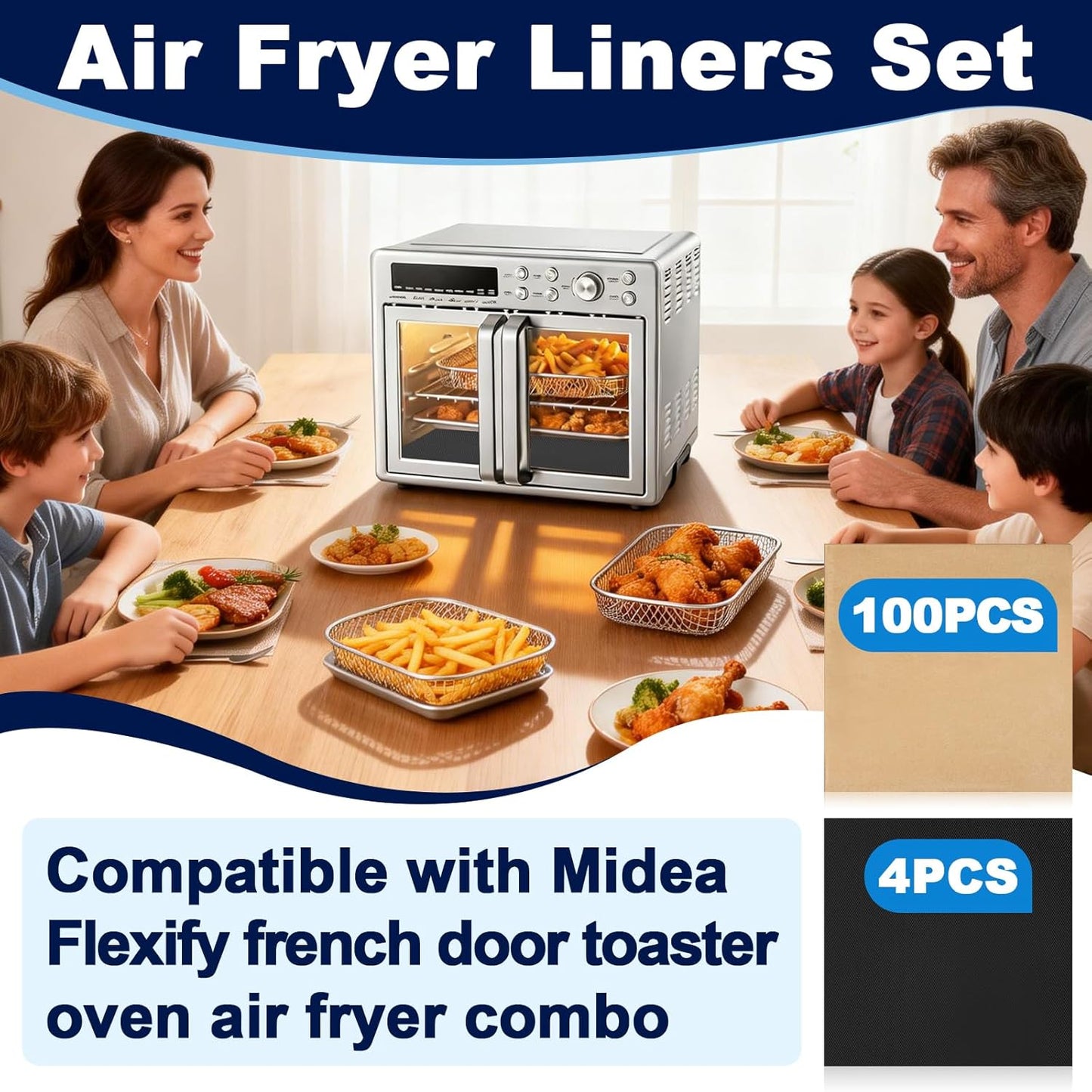 Liners para freidor de aire y matas resistentes al calor compatibles con Midea Flexify