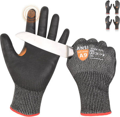 Guantes trabajo resist. cortes con pantalla táctil hombre