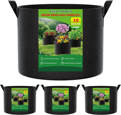 4 Pzas Bolsas Cultivo 10gal Tela No Tejida Reutilizables