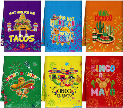 Paños de cocina mexicanos Cinco de Mayo coloridos para cocina, baño y hogar