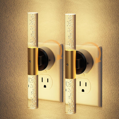 Luz nocturna giratoria 2 pzas enchufable sensor luz 3000K