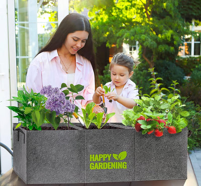 Bolsas cultivo tela 2 camas jardín elevadas asa 3ft²