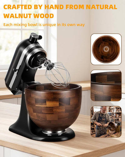 Tazón Mezclar Madera Nogal Comp KitchenAid 4.5-5qt Base Acero Inox