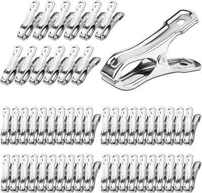25 Clips Invernadero Acero Inox 2.2pulg Agarre Fuerte