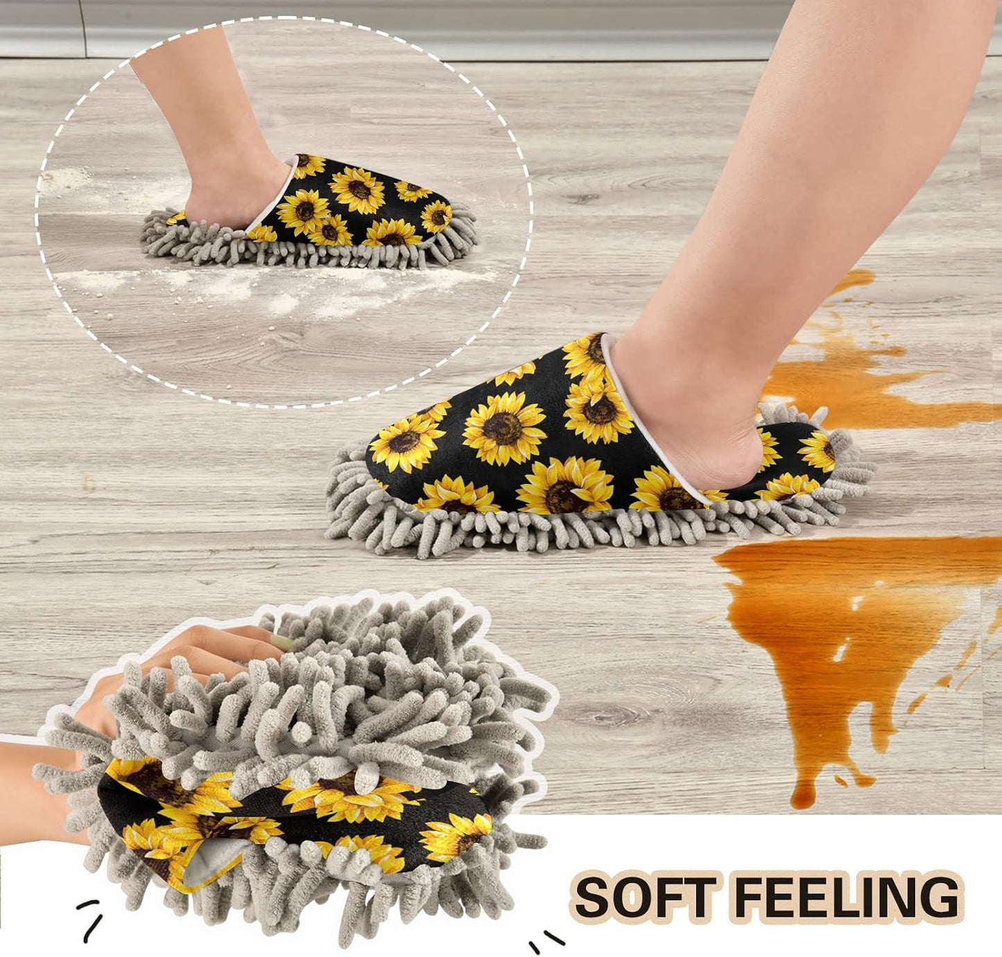 Pantuflas microfibra suave lavable para hogar y limpieza
