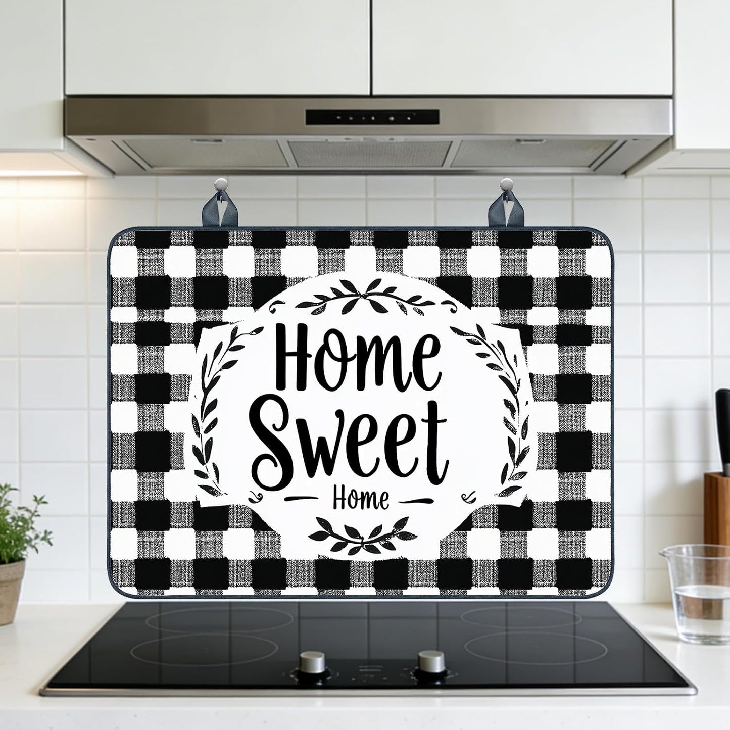 Funda estufa cuadros blanco negro 28x20pulg
