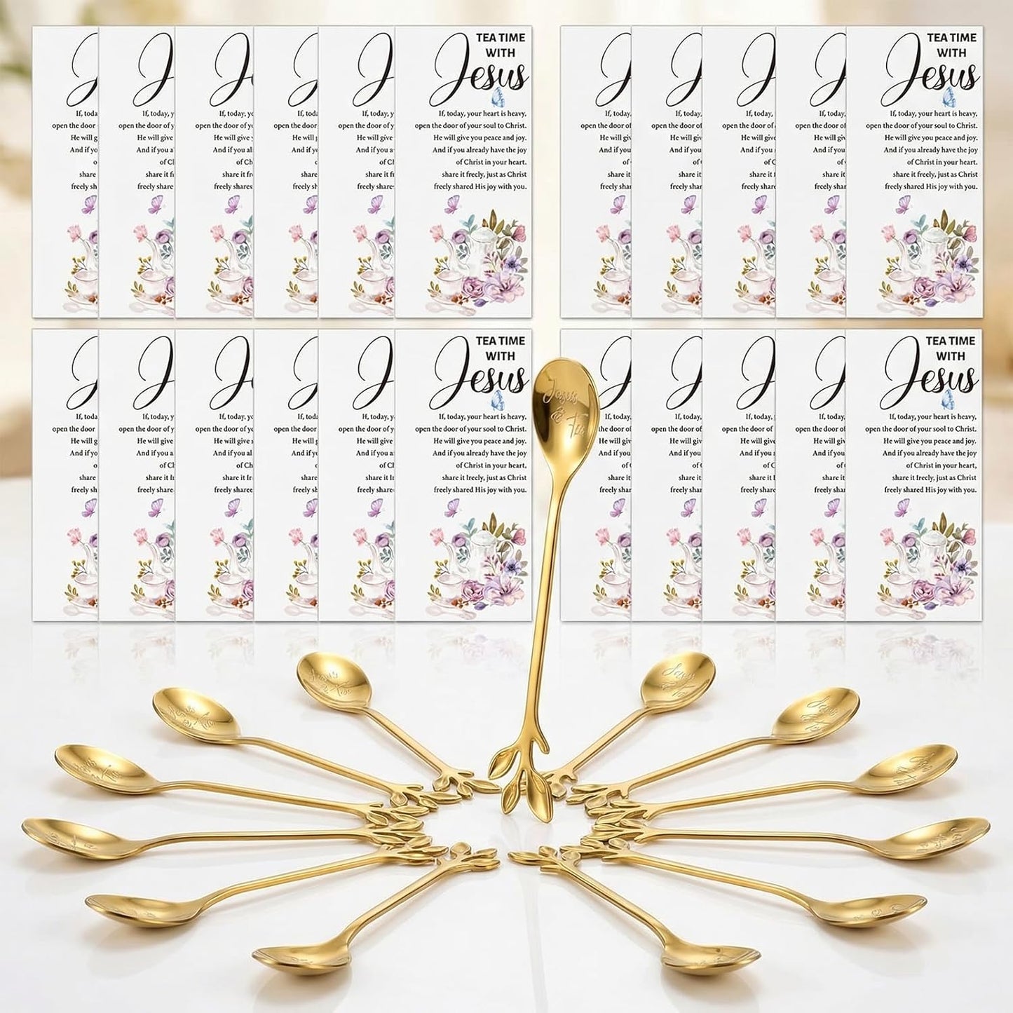 25 juegos de regalos para despedida de soltera con cucharas de té, bolas infusoras en forma de corazón y tarjetas