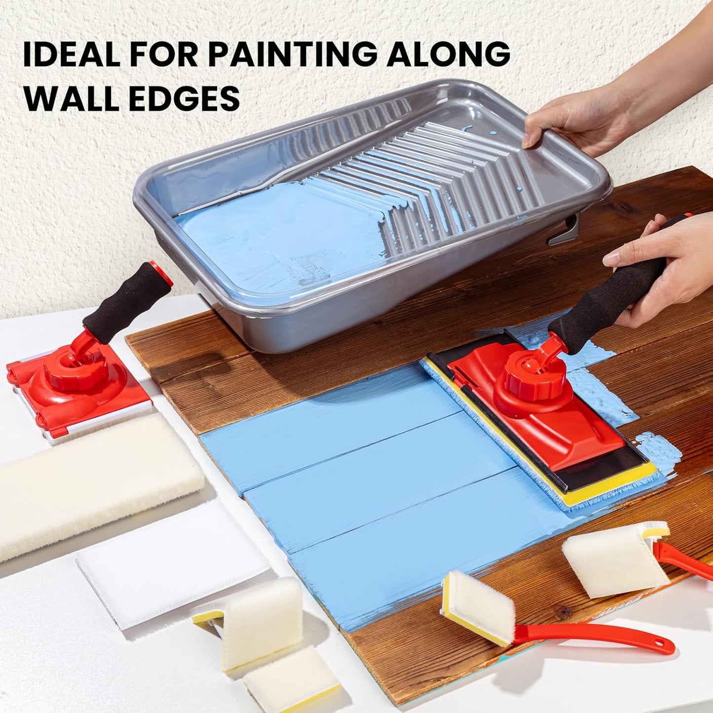 Kit bordeadora pintura 11 pzas con recorte y mango 360°