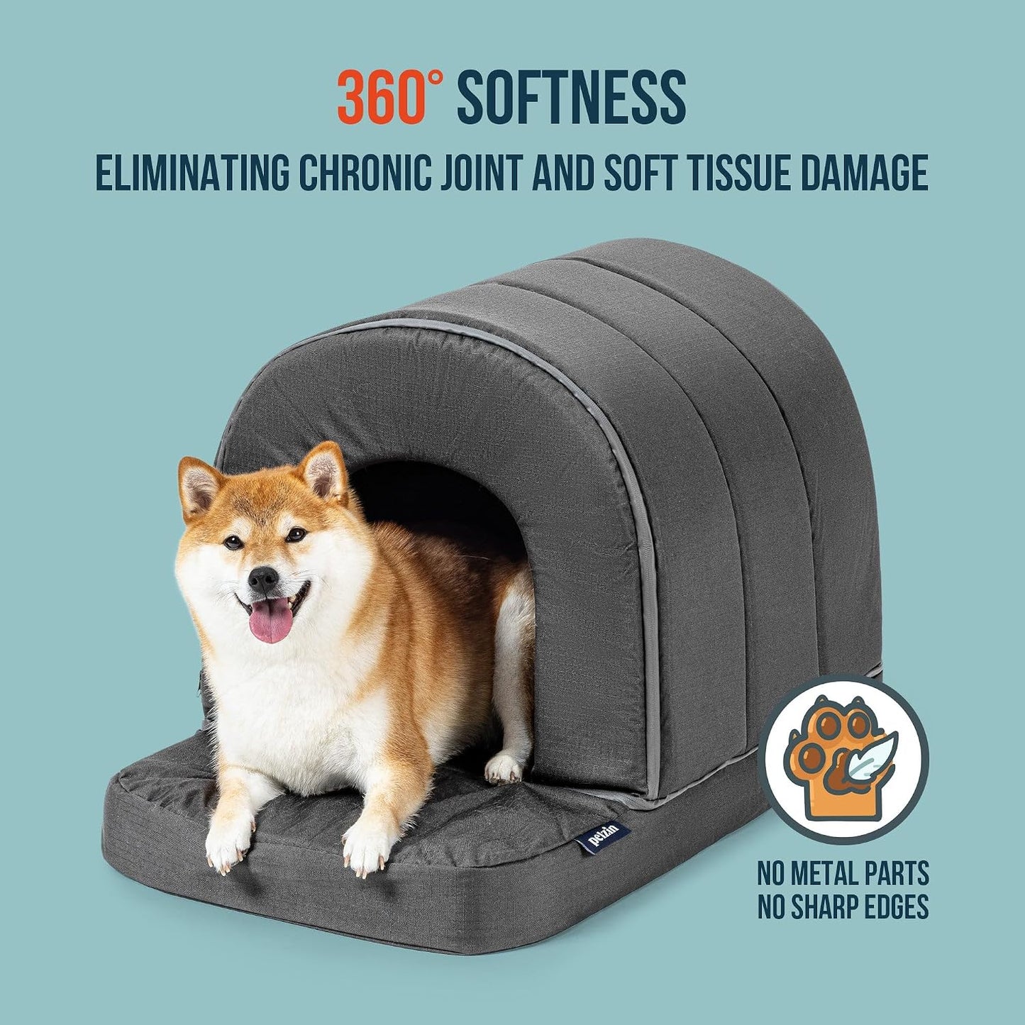 Cama cueva duradera para perros impermeable 30pulg