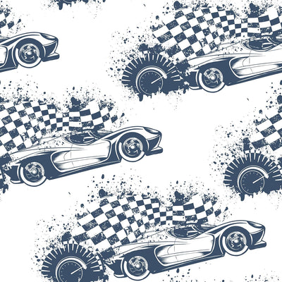 Papel tapiz autoadhesivo coches niños azul marino 17.5x80