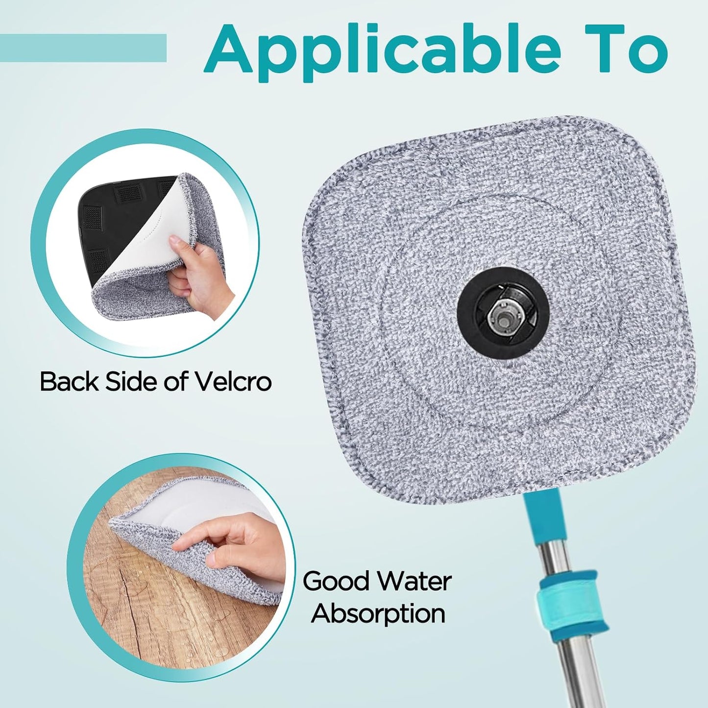 10 Almohadillas Microfibra 8.6pulg Absorbentes Comp Trapeador