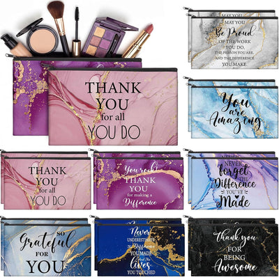 16 Bolsas Lona Maquillaje con Cremallera Viaje Regalo