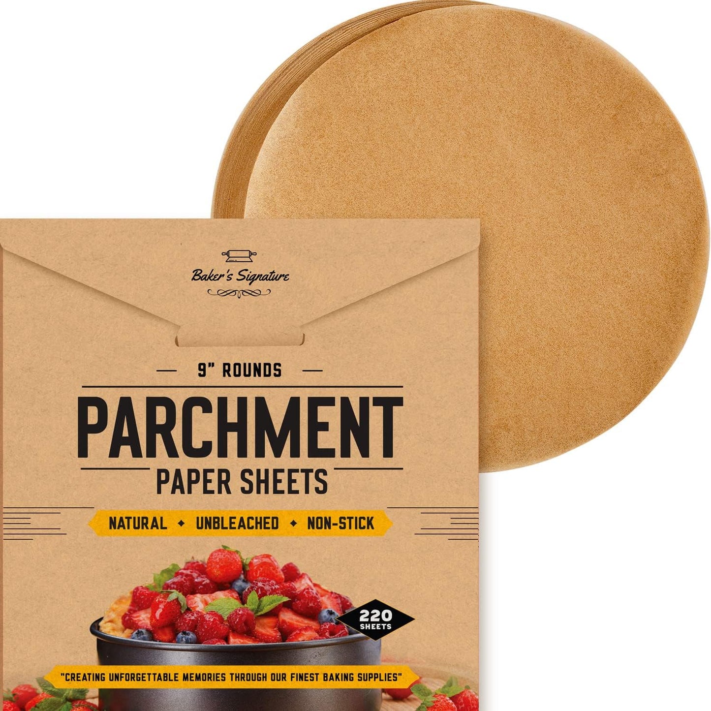 Molde para cheesecake de 9 pulgadas con base extraíble y 220 rondas de papel pergamino