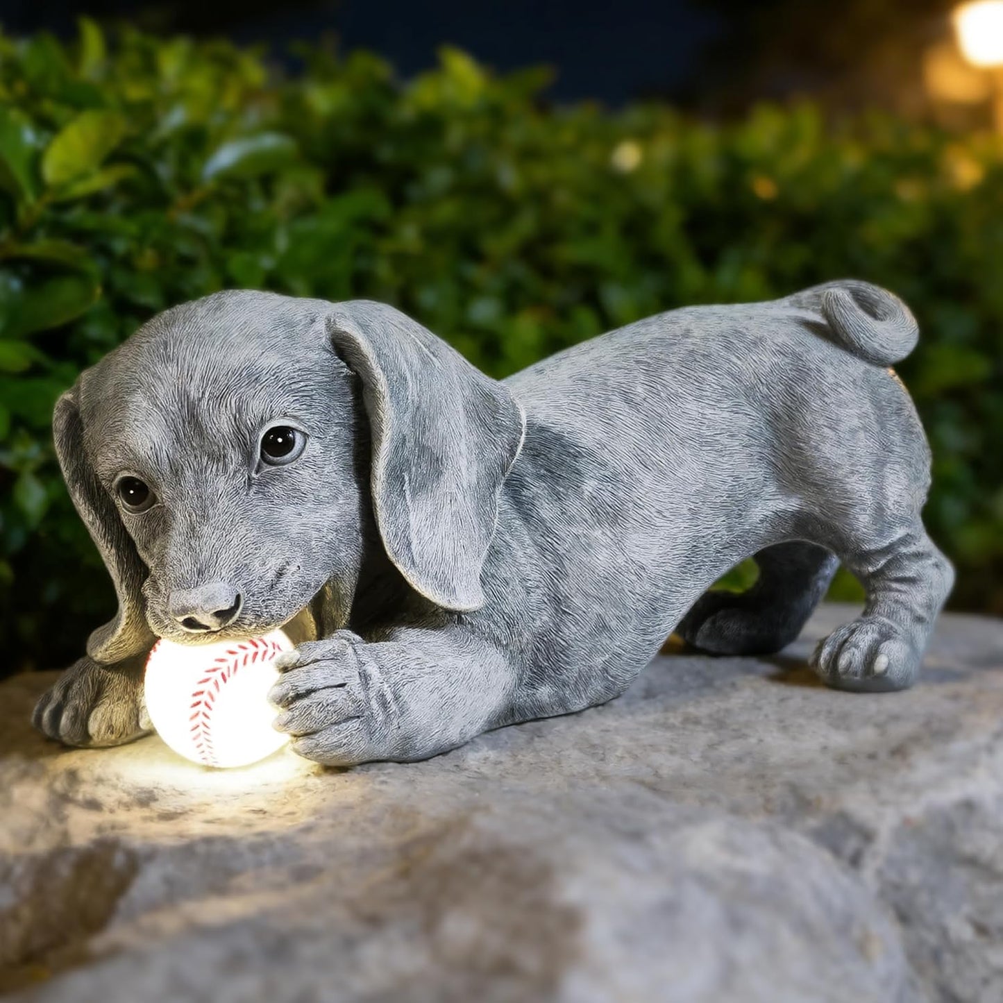 Estatua perro salchicha jardín decorativo regalo