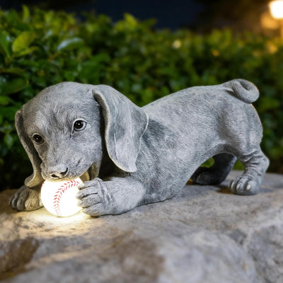 Estatua perro salchicha jardín decorativo regalo