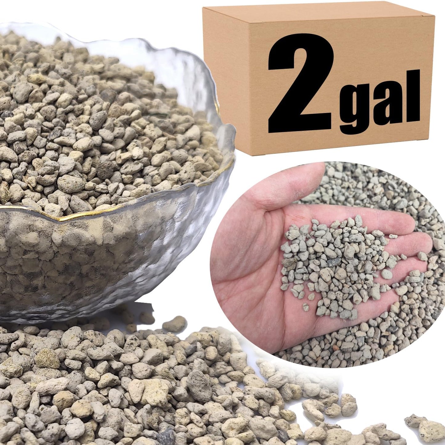 Piedra pómez orgánica para bonsái 2gal 1/4pulg