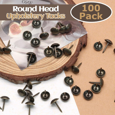 100 Tachuelas Tapicería Bronce 0.433x0.630pulg Con Caja Plástico
