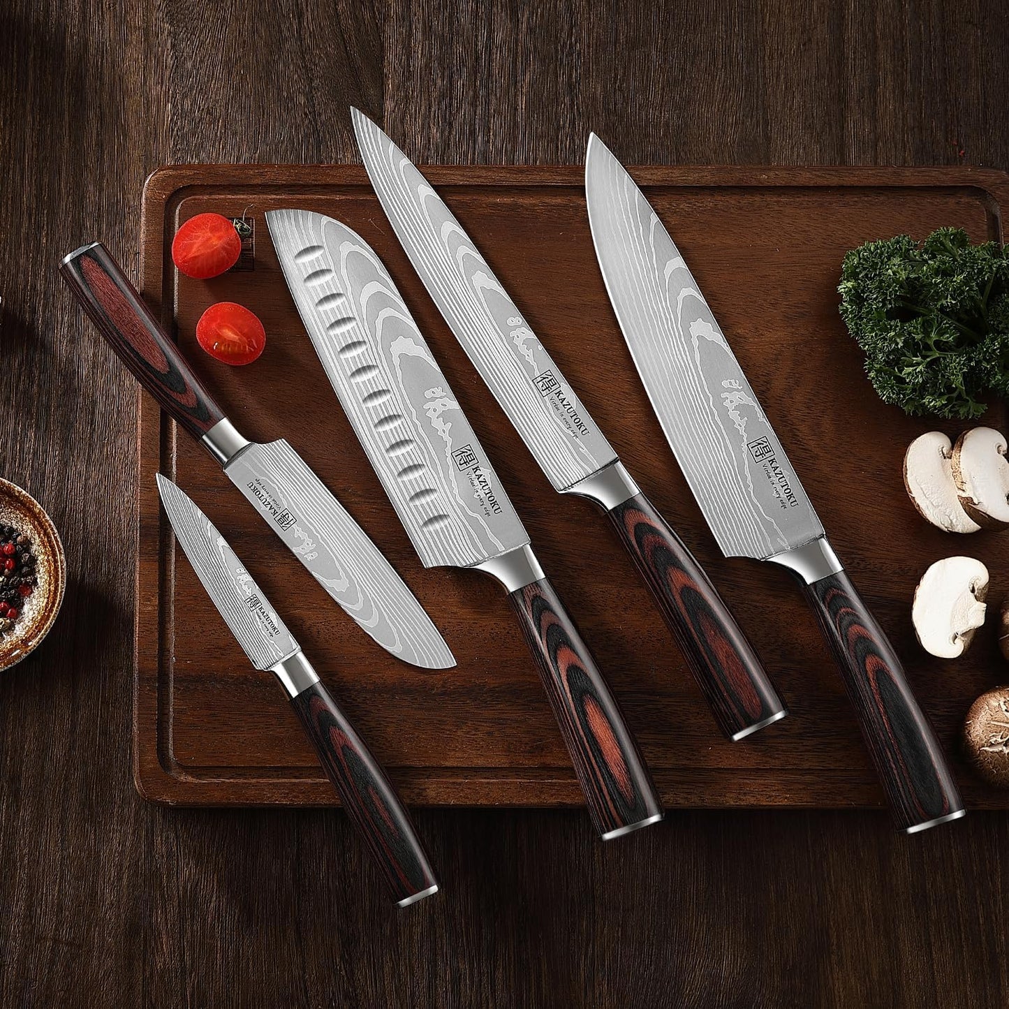 Cuchillo Santoku 7pulg Acero Inox Alto Carbono Mango Ergonómico
