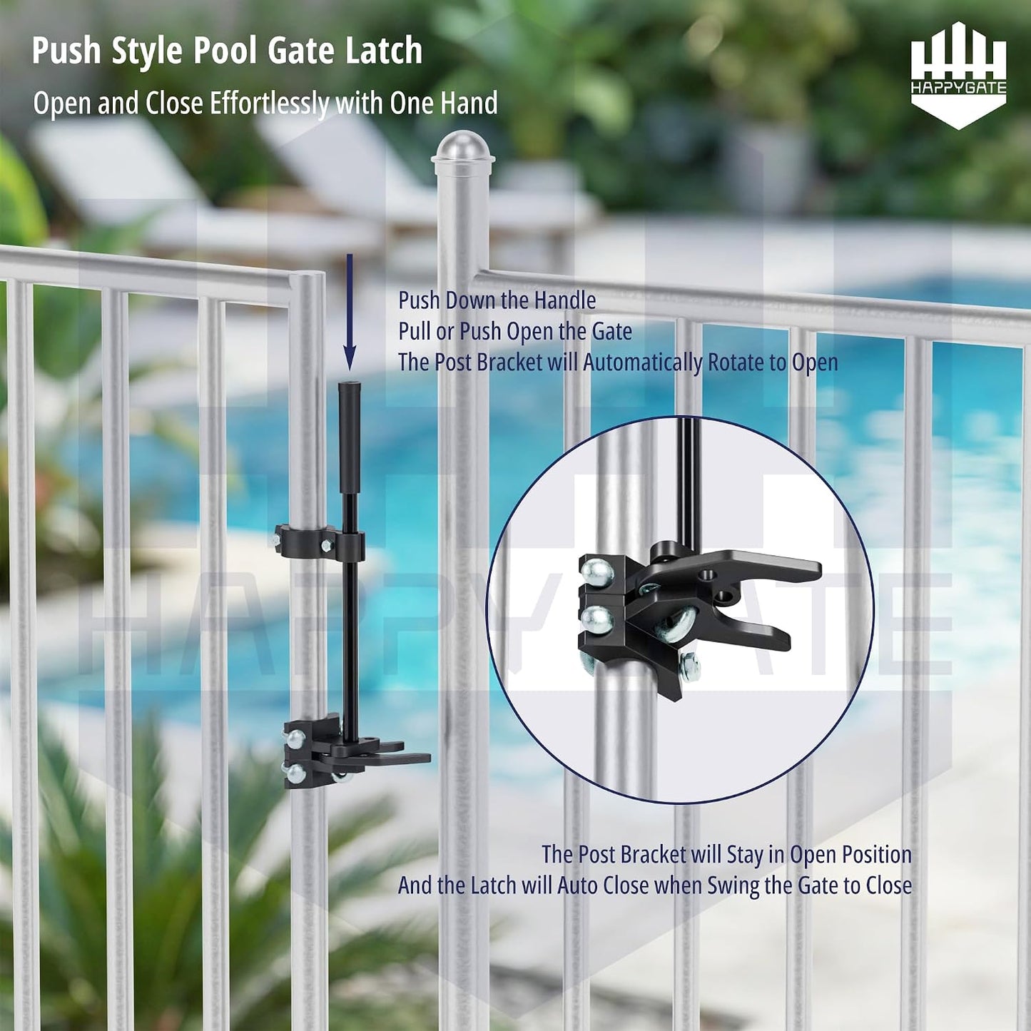 Pestillo seguridad puerta piscina estilo empujador