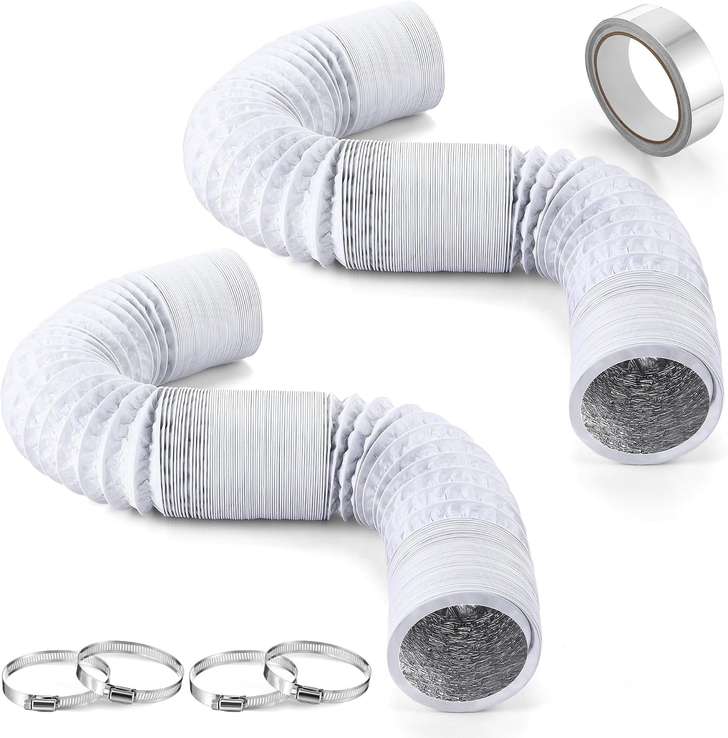 2 Mangueras Ventilación Secadora PVC 16ft + Accesorios