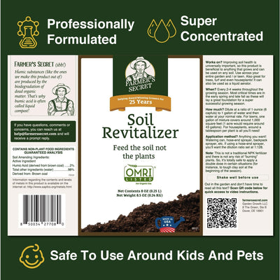 Revitalizador suelo 8oz OMRI ácido húmico activado
