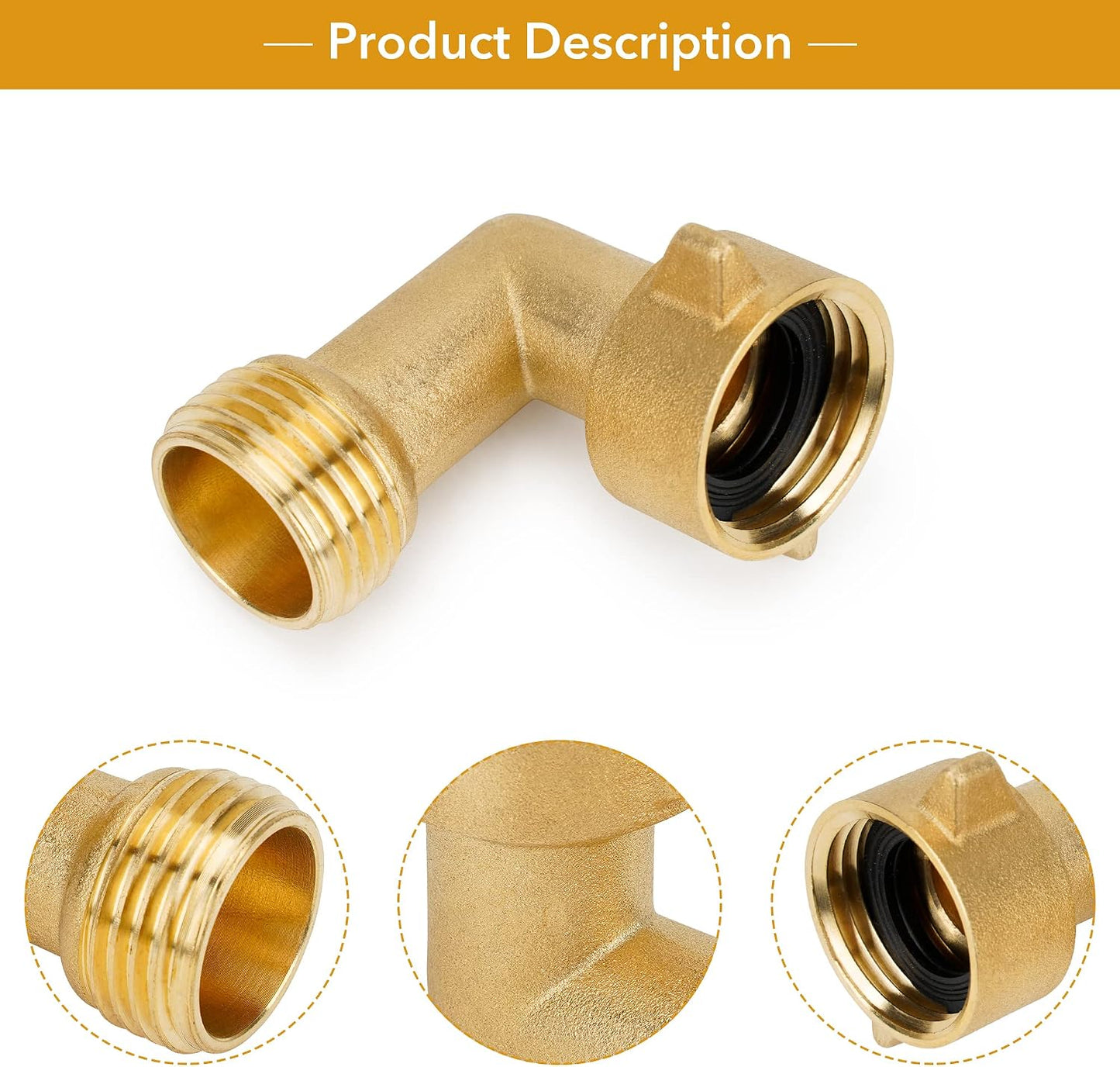 Adaptador codo manguera jardín 3/4pulg FHT x MHT pack 2