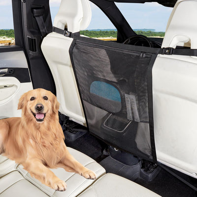 Barrera coche para perros con organizador cremallera