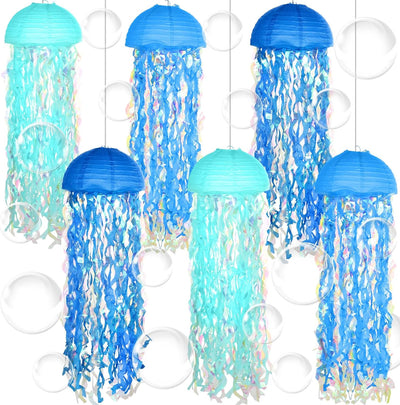 Decoración fiesta bajo el mar farol medusa 10pulg con 100 globos