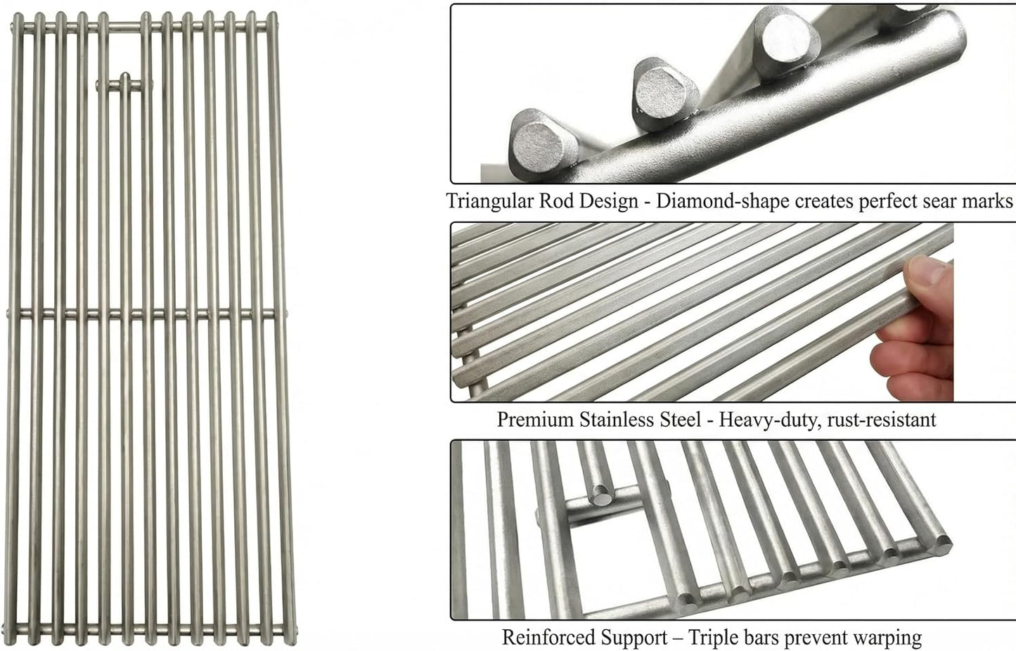 Rejilla triangular Blaze Grill 18x7-3/8 pulg comp 3 pzas