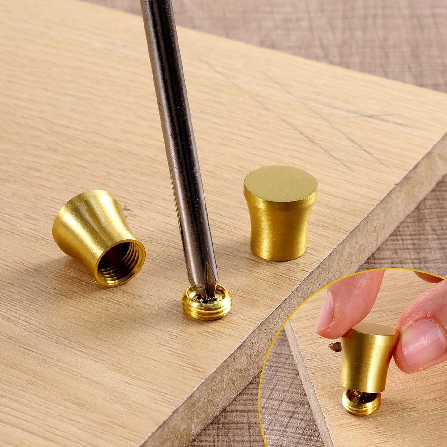 4 Pzas Patas Madera Para Mesa Corte con Tornillos Oro
