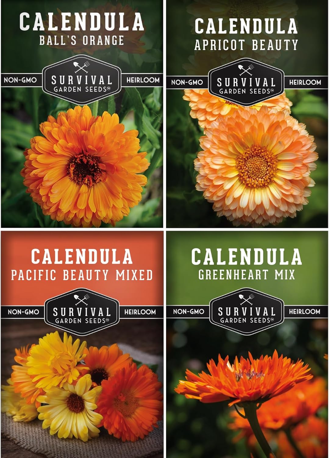 Semillas caléndula para plantar 4uds flores naranja