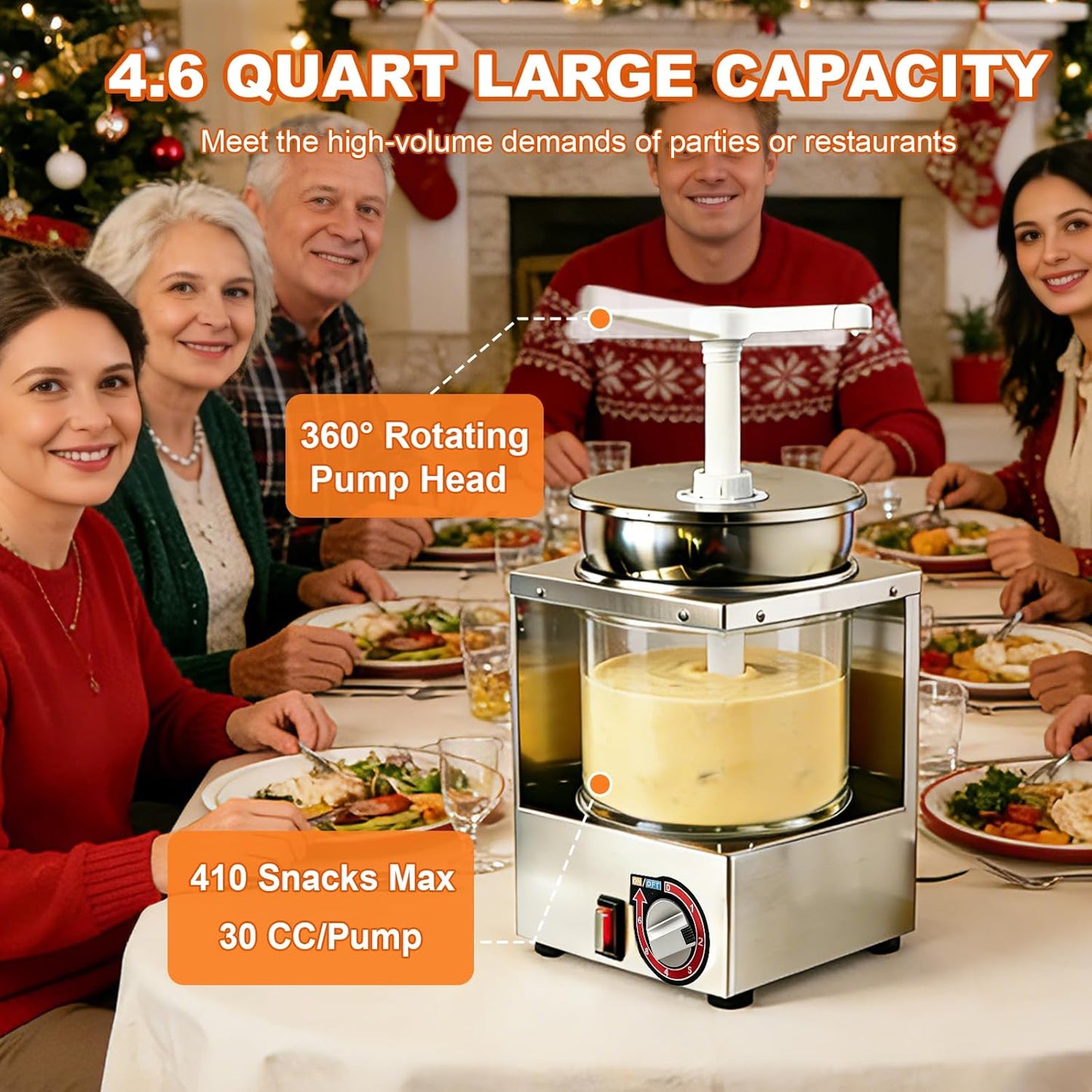 Dispensador queso nacho 4.6qt con bomba