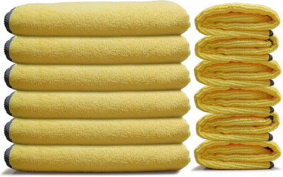 Paño microfibra 16x16pulg reutilizable antiarañazos 12 pzas amarillo