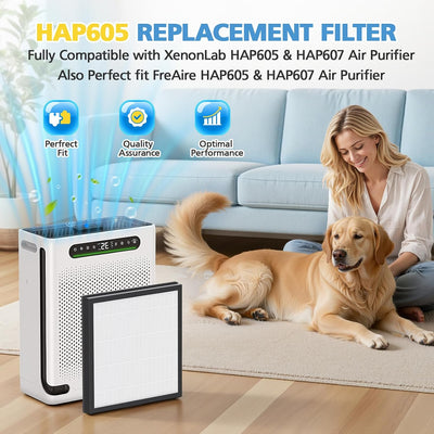4 Filtros Purificador Aire XenonLab HAP605 FreAire 3en1