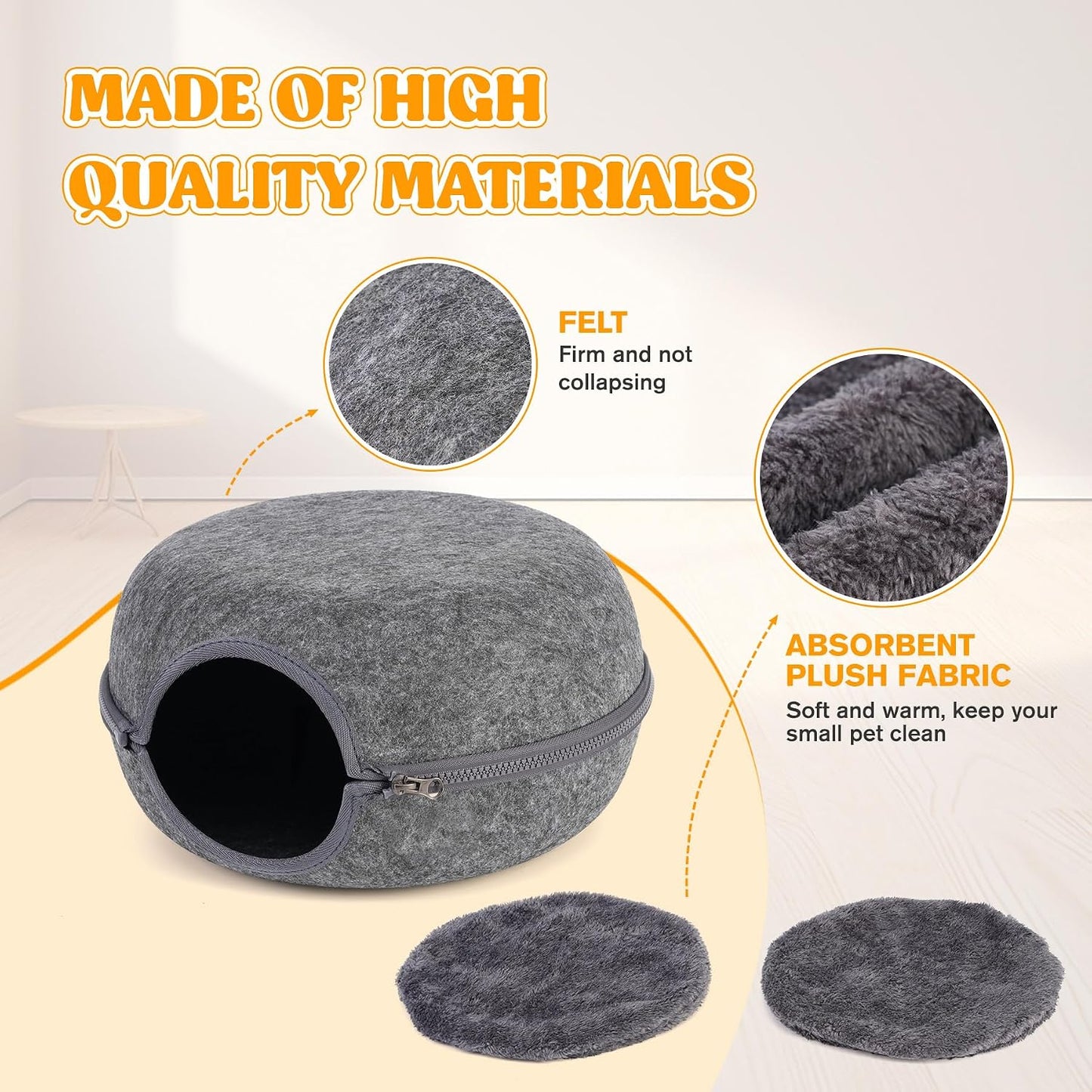 Escondite conejillo de indias cama doble con cojines