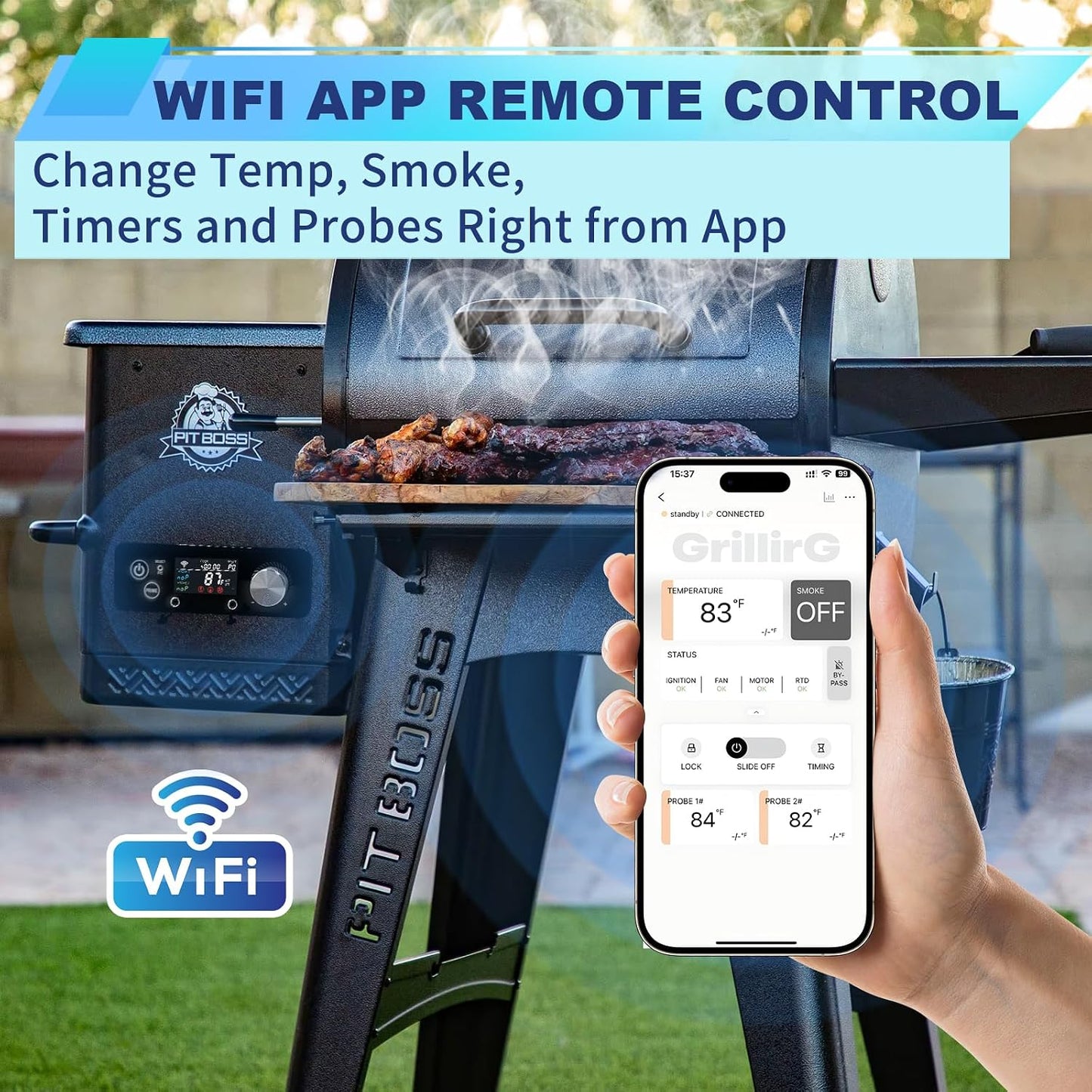 Controlador parrilla pellets WiFi PID Pit Boss 440-1600