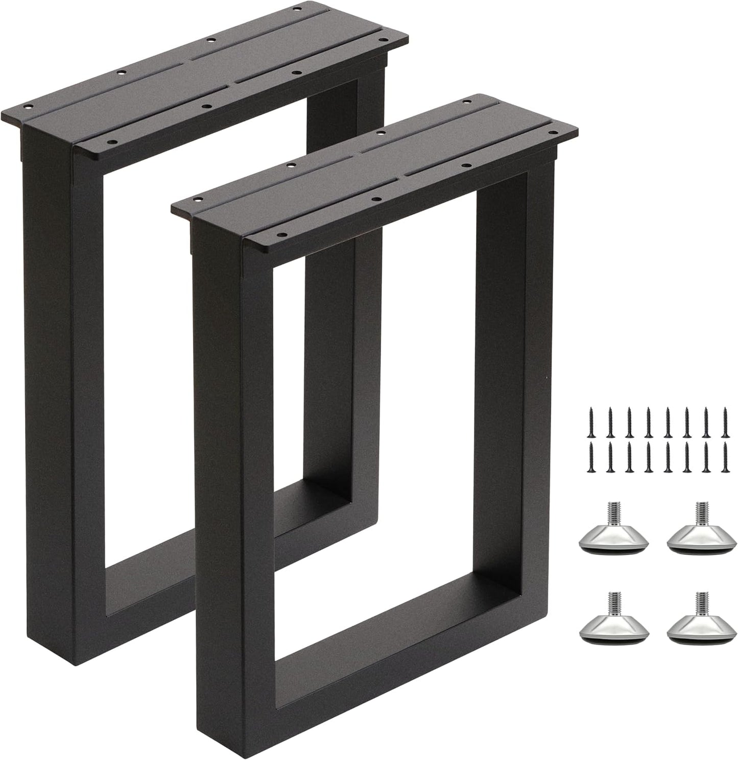 Patas mesa metal 16pulg para escritorio juego 2 negras