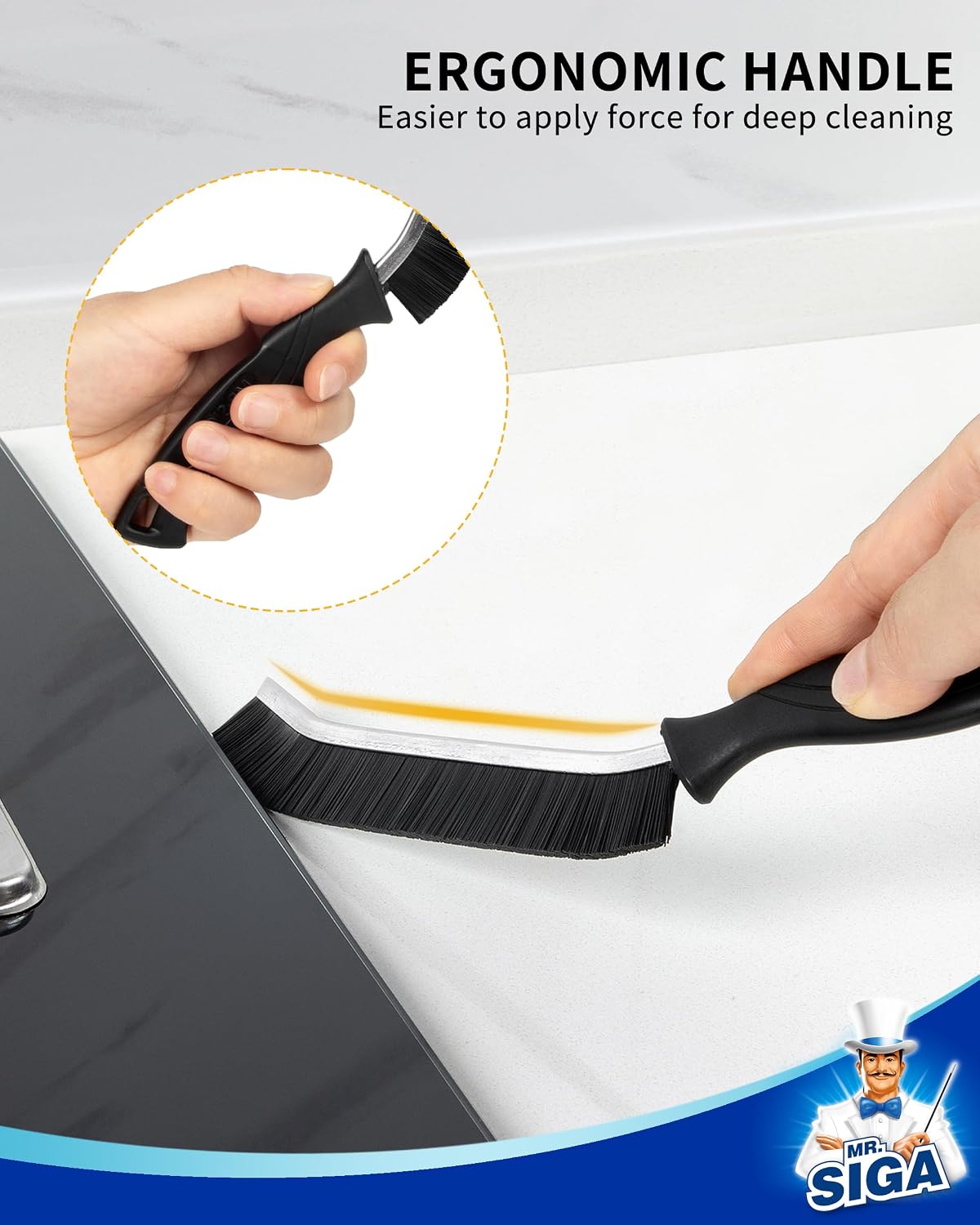 Cepillo hendiduras resistente flexible paquete 5 negro