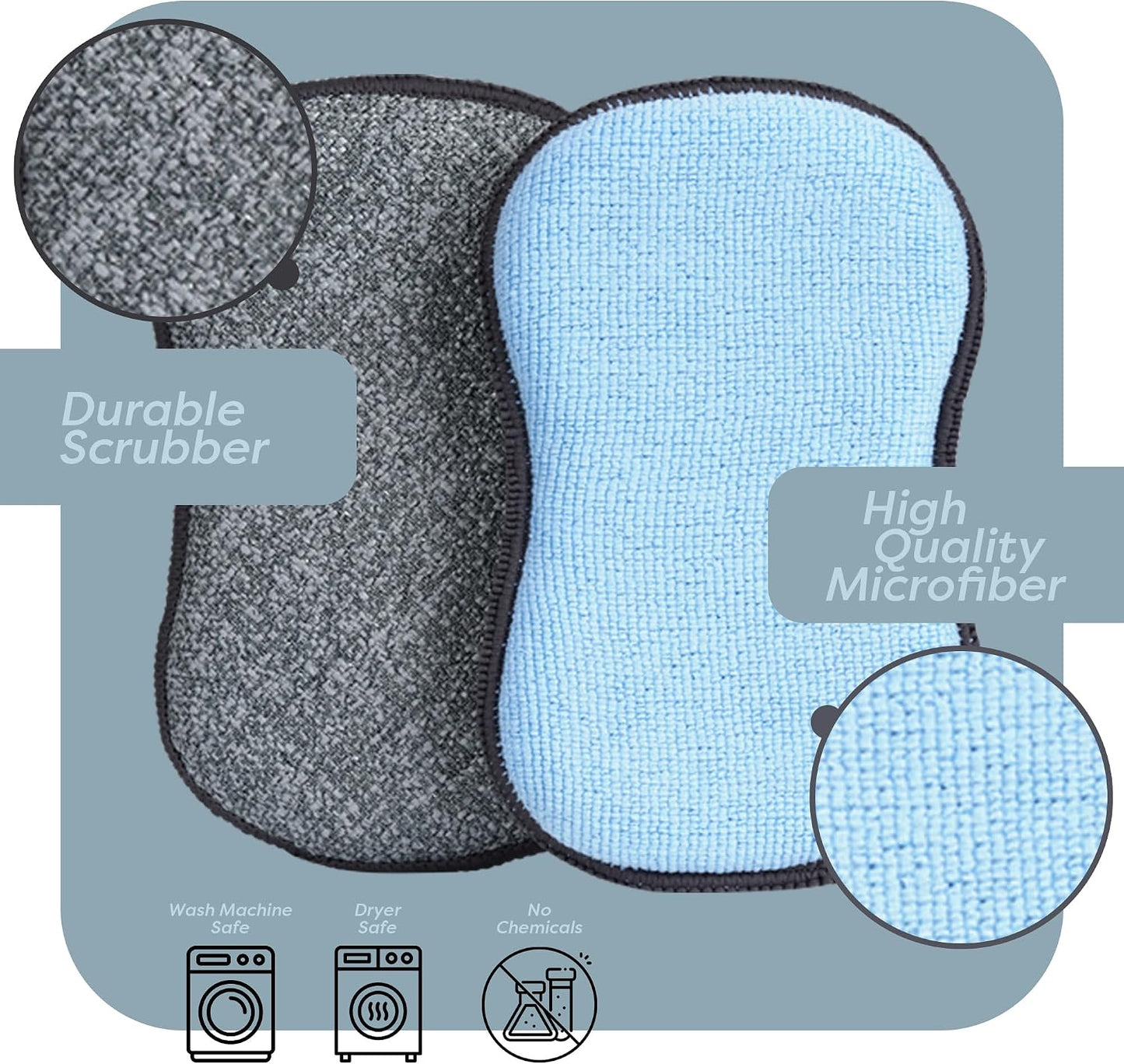 Esponjas microfibra antiarañazos para cocina set 6