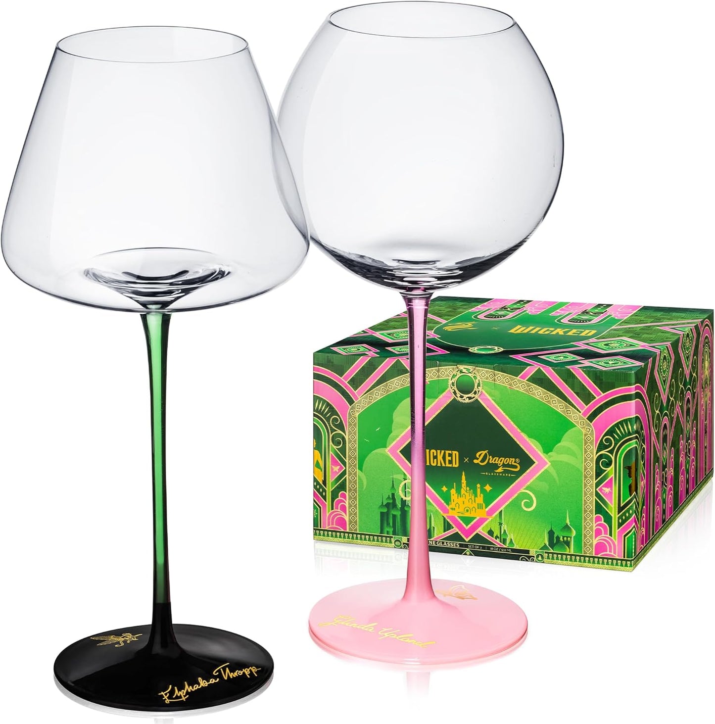 Vaso de vino y taza doble pared set de 4 Dragon Glassware