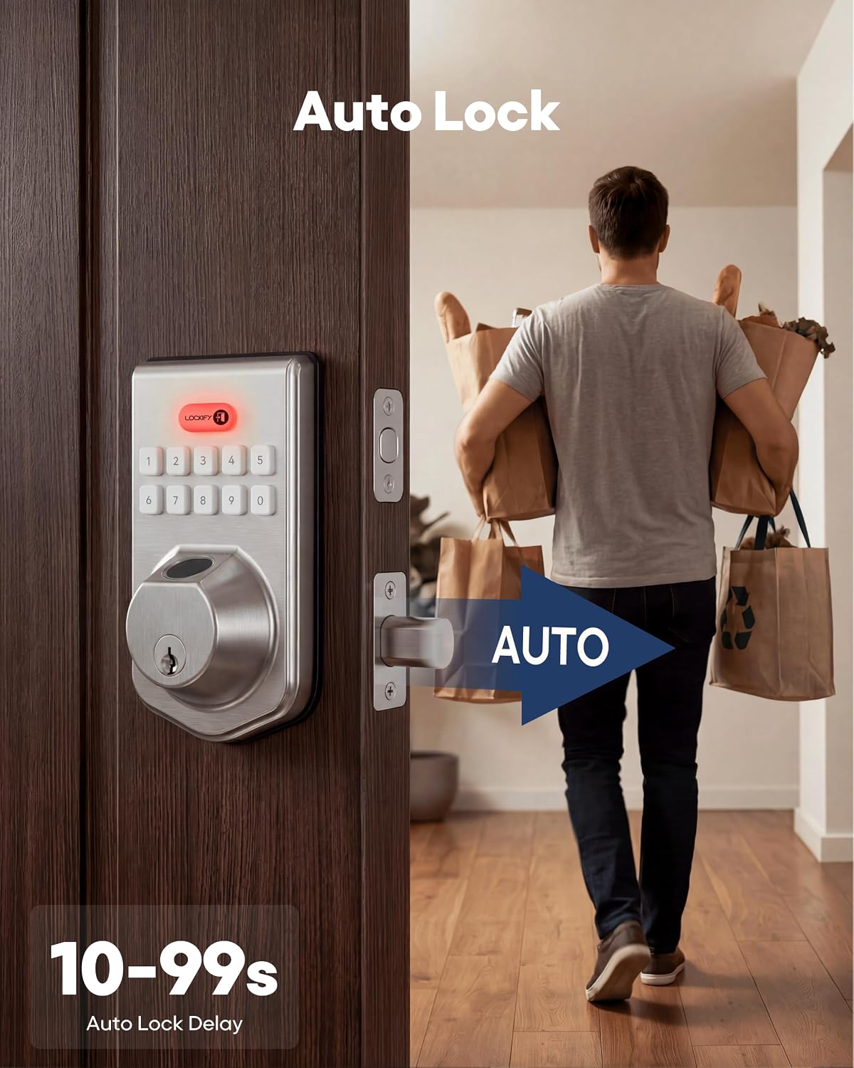 Cerradura puerta con teclado huella dactilar
