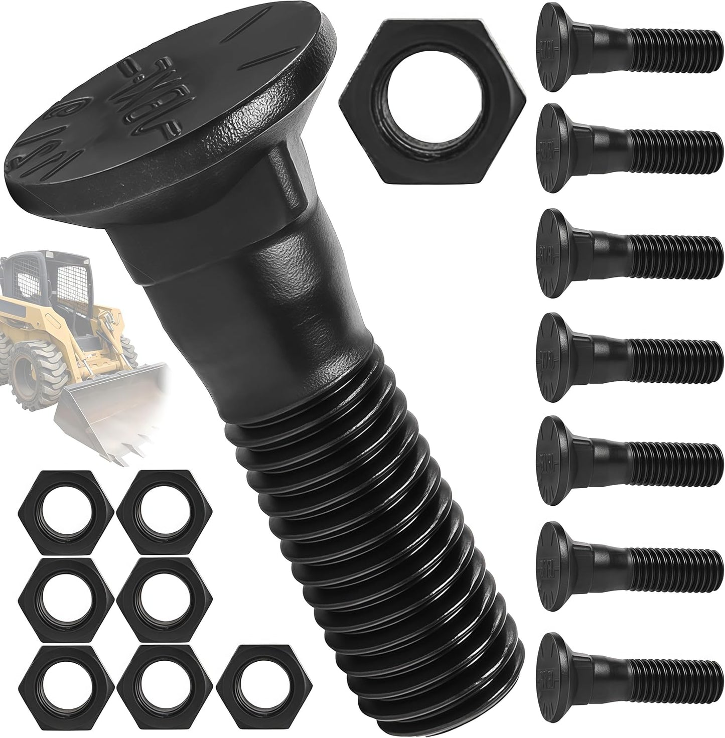 Set 8 Pernos Corte Grado 8 5/8x2-1/4 con Tuercas para JCB
