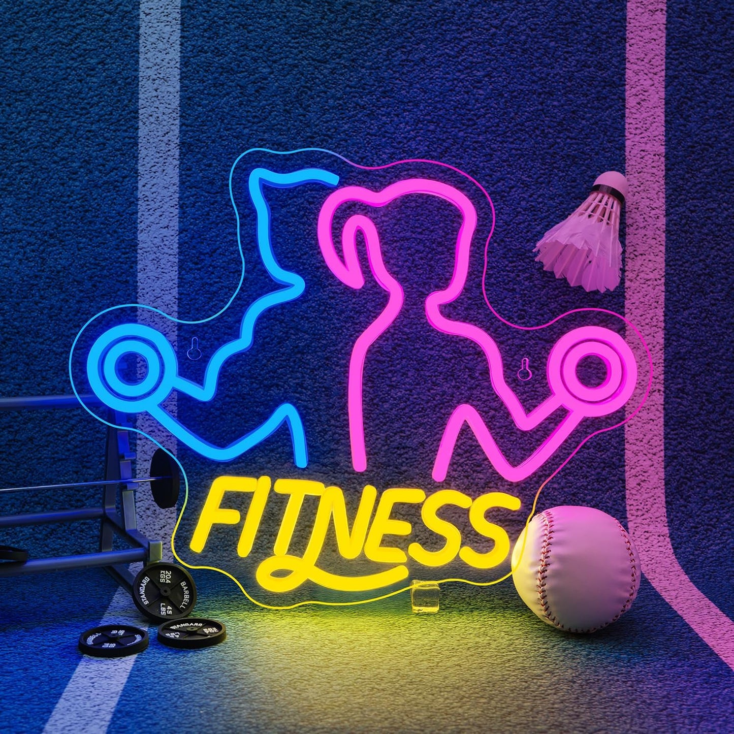 Letrero neón gimnasio decoración pared luz LED