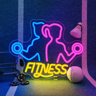 Letrero neón gimnasio decoración pared luz LED