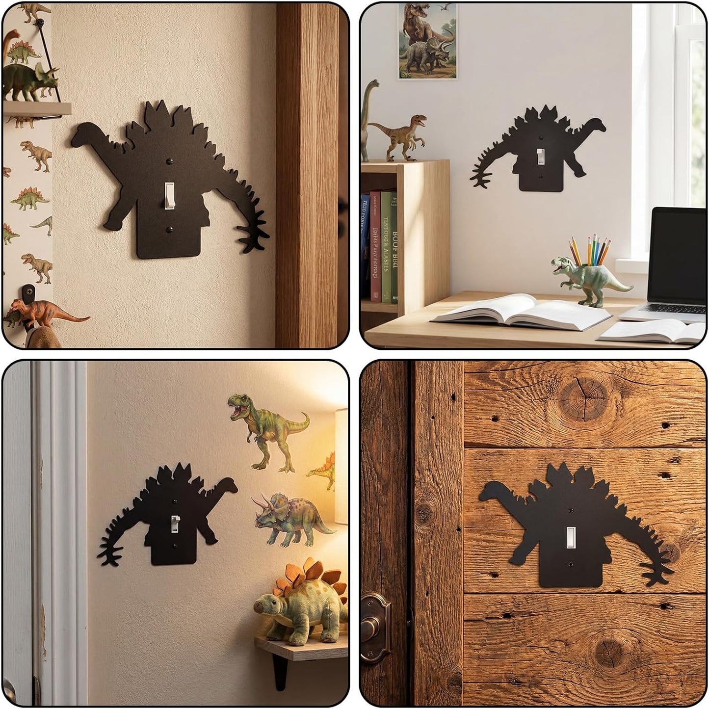 Cubiertas metal negro para placa interruptor alce árbol montaña