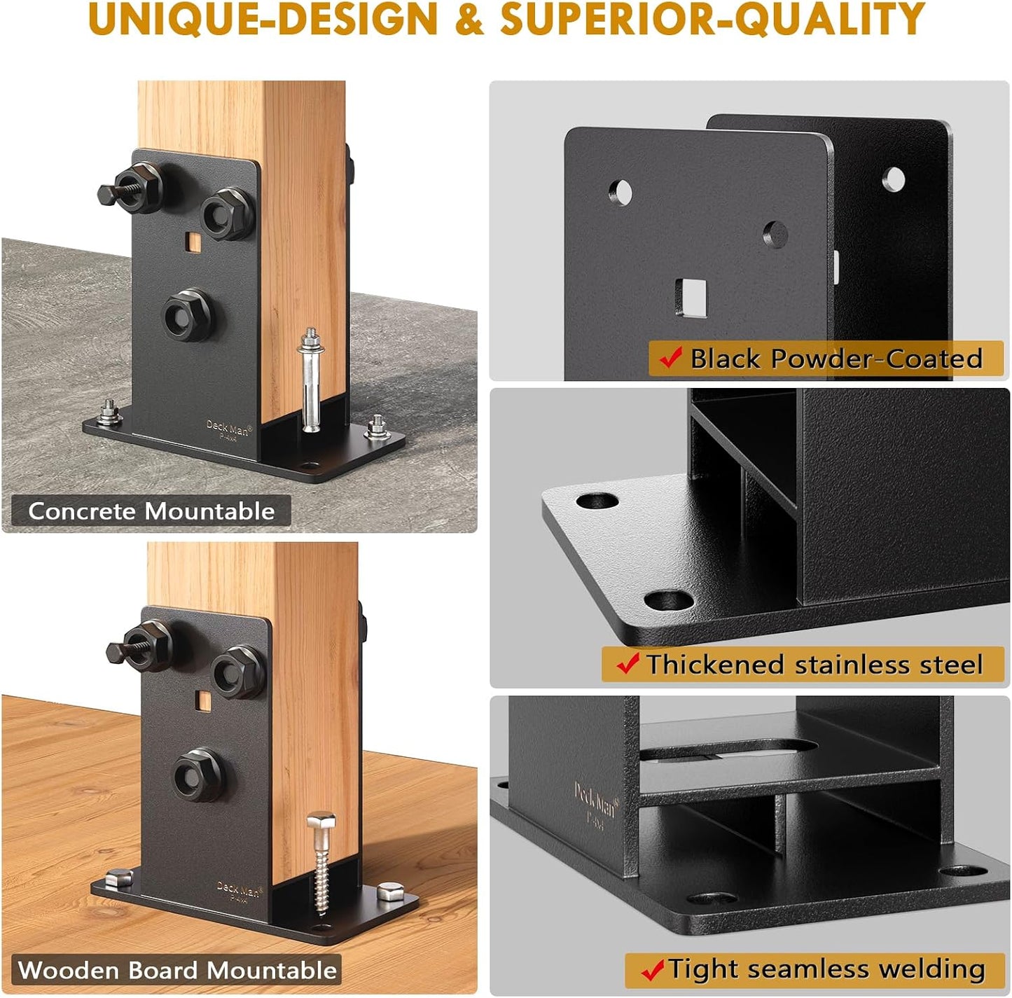 Base poste acero inox con canal aire anclaje 1x4x4