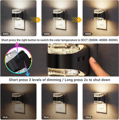 Luz nocturna LED burbujas 3000-5000K sensor atardecer