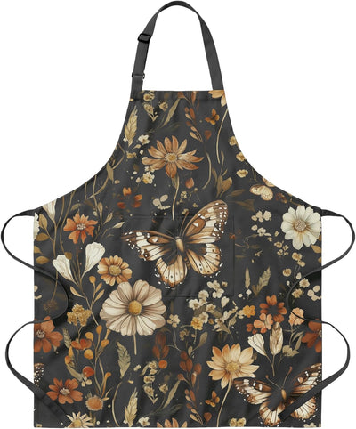 Delantal floral mujer bolsillos ajustables cocina jardinería