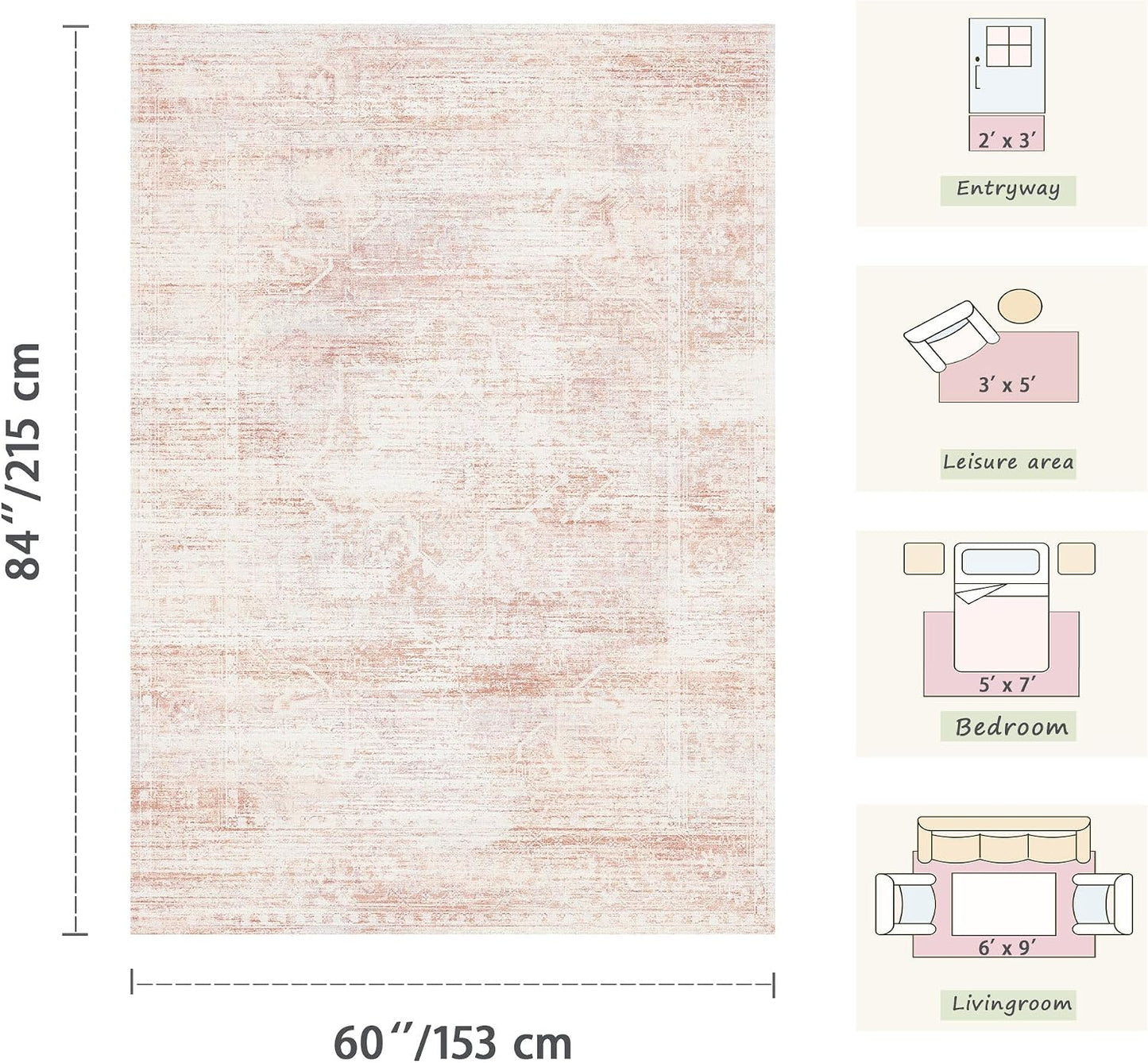 Alfombra color rosa