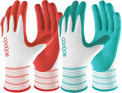 Guantes jardinería mujer transpirables goma 6 pares rojo verde
